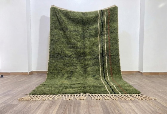 Image 1 of Magnifique Tapis artisanal vert olive 400cmx300cm 