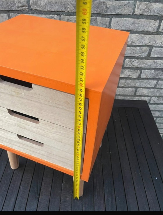 Image 1 of Retro bedside table orange