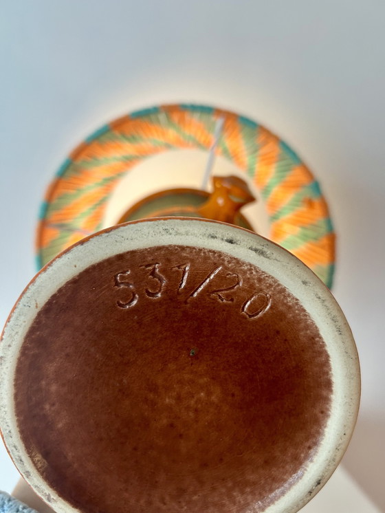 Image 1 of Cordless 70s table lamp suitable for garden and balcony - upcycled from a Uebelacker vase