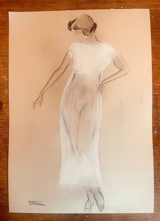 Image 1 of Dipinto firmato, ritratto femminile, "trasparenza"