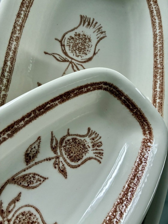 Image 1 of Set di 3 piatti vintage in ceramica a forma di cardo