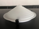 Vintage Massive ceiling lamp – pyramid-shaped ribbed opal glass