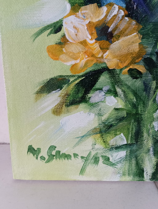 Oil painting flowers Mario Smeraglia