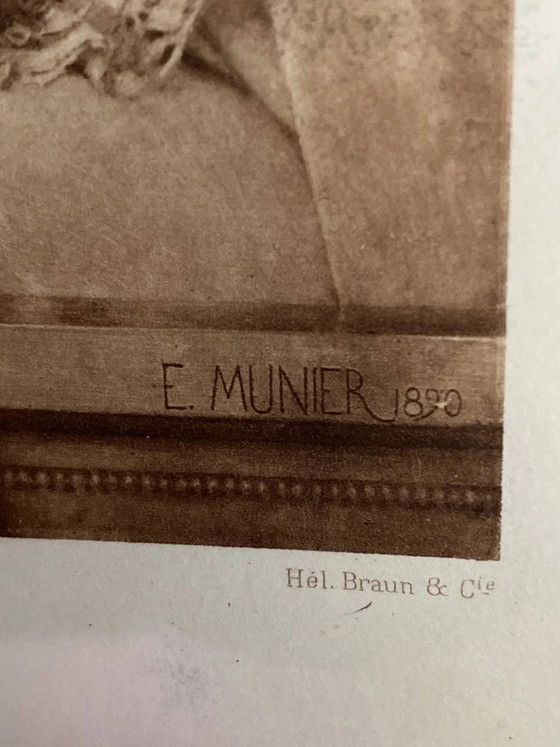 Antique Photogravure "Evening Prayer" after Émile Munier, Braun & Co., Gilded Wooden Frame (photo 3 of 6)