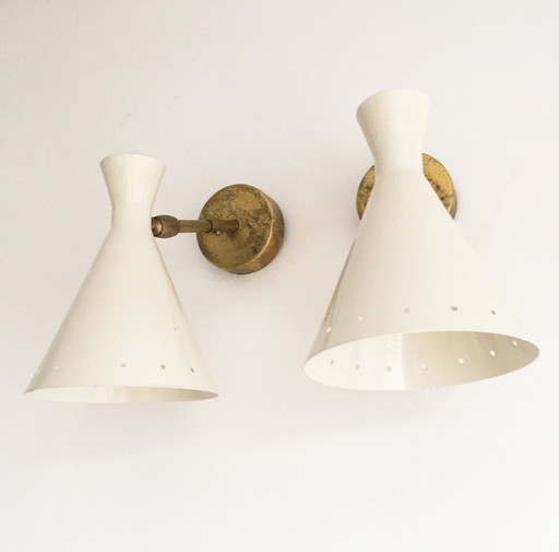 Pair of 1950's design wall sconces