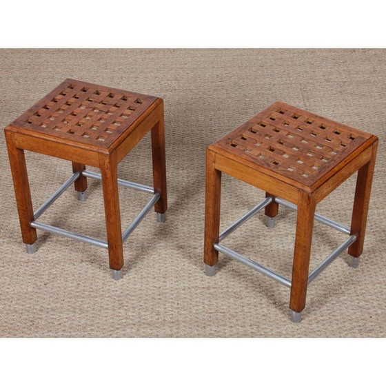 Image 1 of Pair of stools by Hippolyte Thomasson, circa 1940