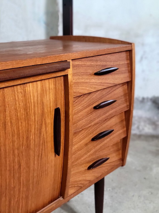 Image 1 of Vintage Swedish freestanding wall system with desk