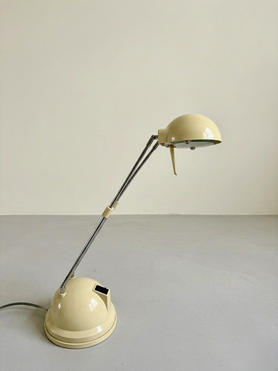 Image 1 of Beautiful vintage telescopic desk lamp in butter yellow / retro beige