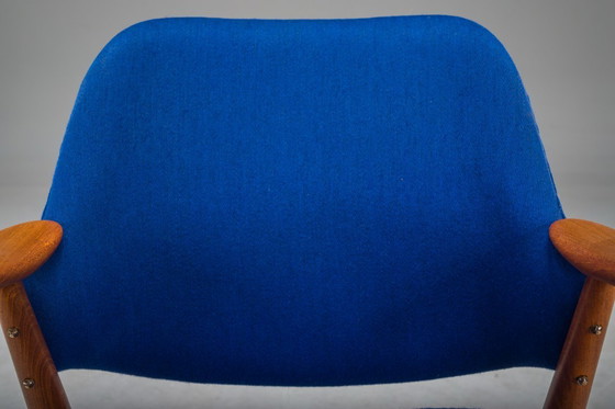 Image 1 of Fauteuil in blauw en teak van Alf Svensson voor Dux, 1960