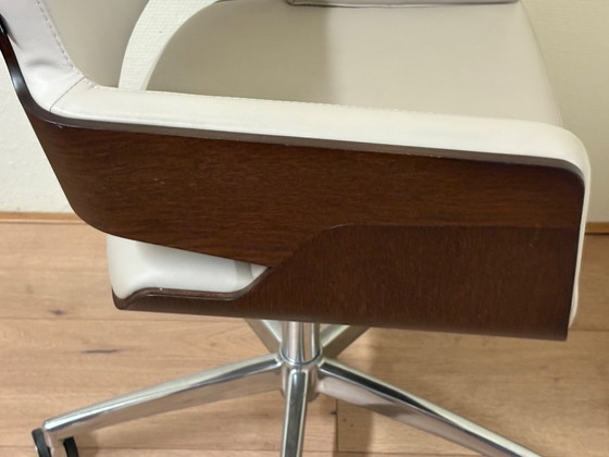 Image 1 of 4x Thonet S845 Design Chair Leather On Wheels