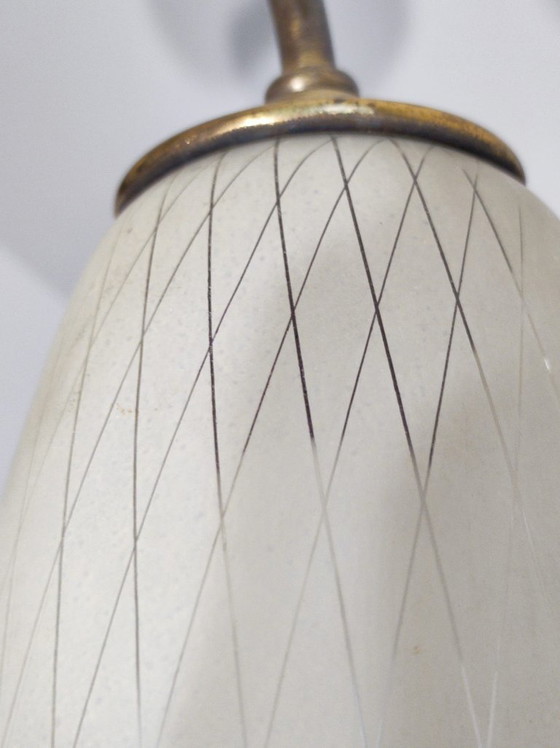 Image 1 of Plafonnier vintage en laiton à 3 bras – Entièrement recâblé et prêt à l'emploi