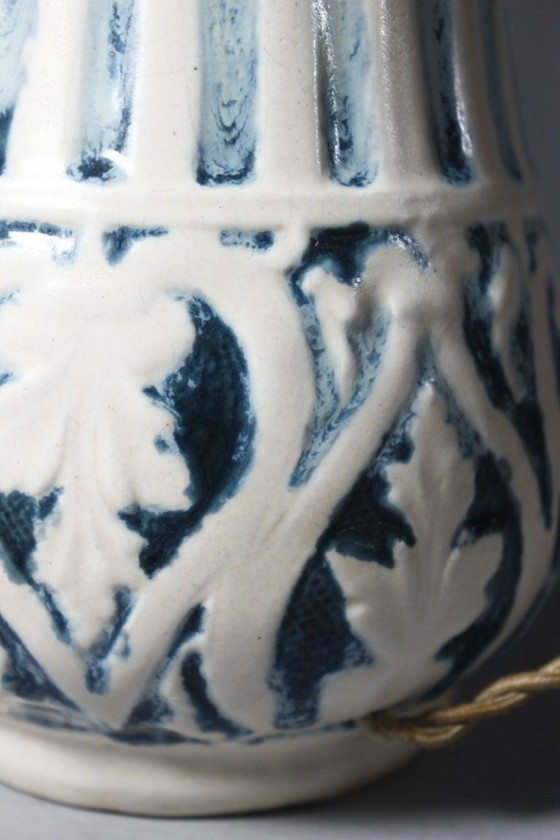 Base per lampada in ceramica Art Déco vintage con decorazione a forma di pianta, anni '50 – Lampade da tavolo (photo 6 of 10)