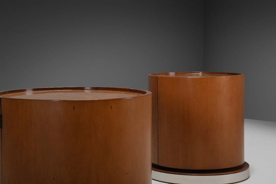 Image 1 of Set of Round Wooden Dry Bars by Mario Sabot, Italy 1970s