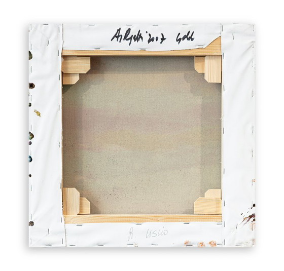 Image 1 of ALFREDO RAPETTI (Abstractie op basis van tekens). "Gold," 2007 - Gemengde technieken op canvas, 40x40x3 cm