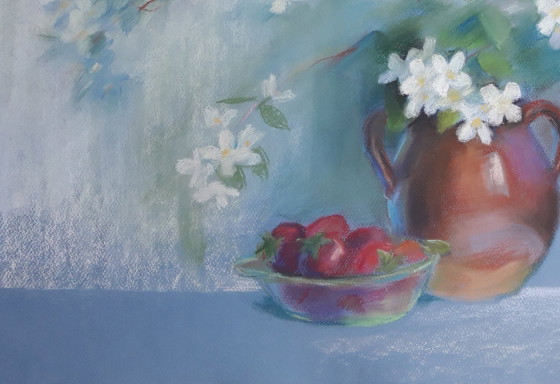 Original Painting Pastel Watercolor Still Life Flowers Jasmine – Paintings & Drawings, Paper (photo 4 of 8)