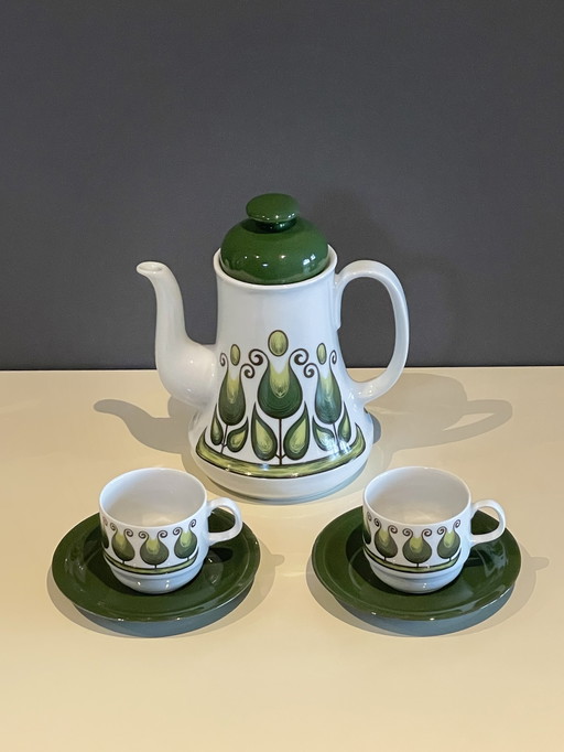 Vintage Coffee Service Bareuther Bavaria - Graphic Mid - Century Design