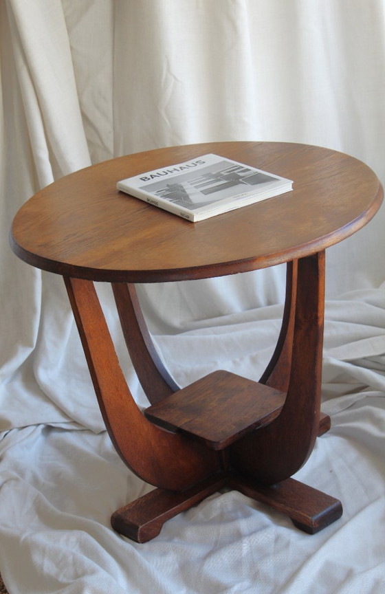 Image 1 of Art Deco Sidetabel Bijzettafel Plantentafel Rond