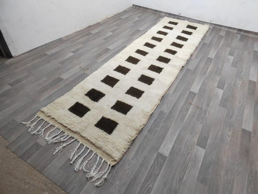 Tapis marocain en laine naturelle 350cmx100cm