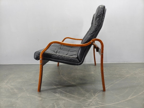 Image 1 of Scandinavian Leather Sofa in the Style of Alvar Aalto, 1970s