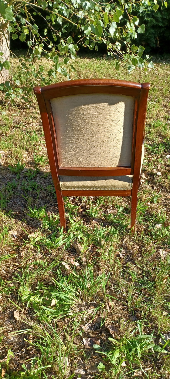 Cabriolet-Sessel aus der Restaurationszeit / 19. Jahrhundert – Textile, Wood (photo 3 of 5)