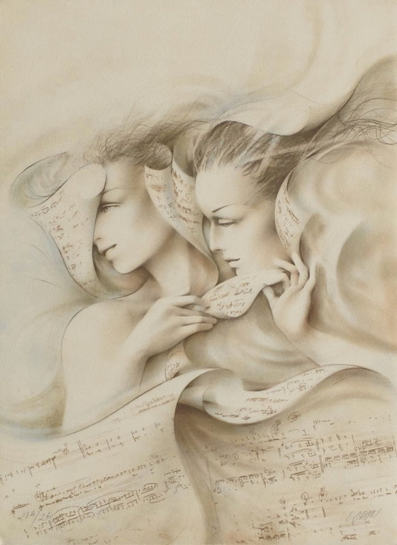 Image 1 of Litografia firmata da Gérard DARAN Duo, 1990
