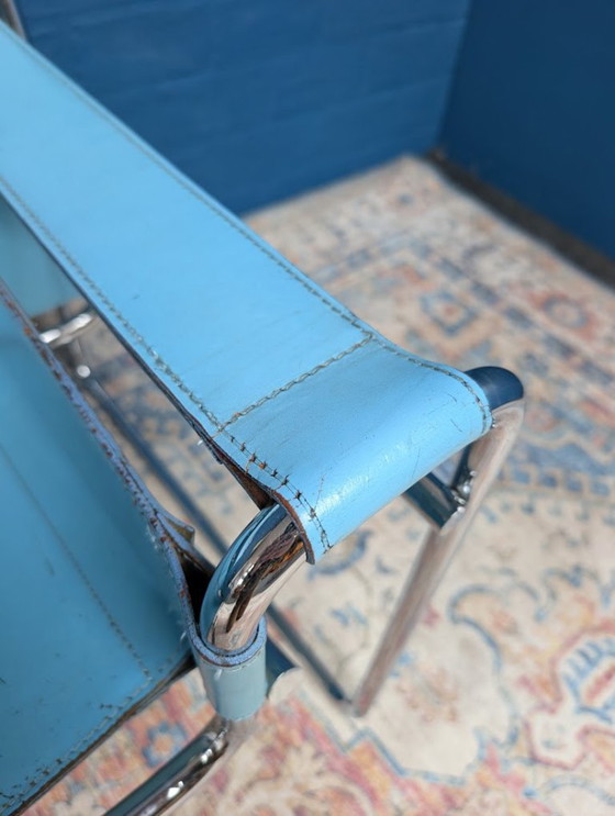 Image 1 of Vintage blue Wassily armchair, Marcel Breuer, 1980s