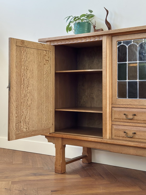 Image 1 of Vintage wandmeubel highboard Deens Henning Kjærnulf jaren 70