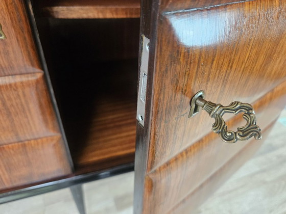 Vittorio Dassi Rosewood Credenza With Black Glass Top, Italian 1940 – Vittorio Dassi Mobili Moderni (photo 30 of 36)