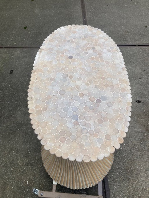 Table à manger ovale en bambou McGuire, 1970