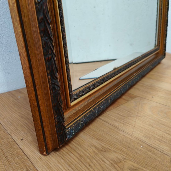 Image 1 of Antieke Regency Barok Rococo facet geslepen spiegel passpiegel.