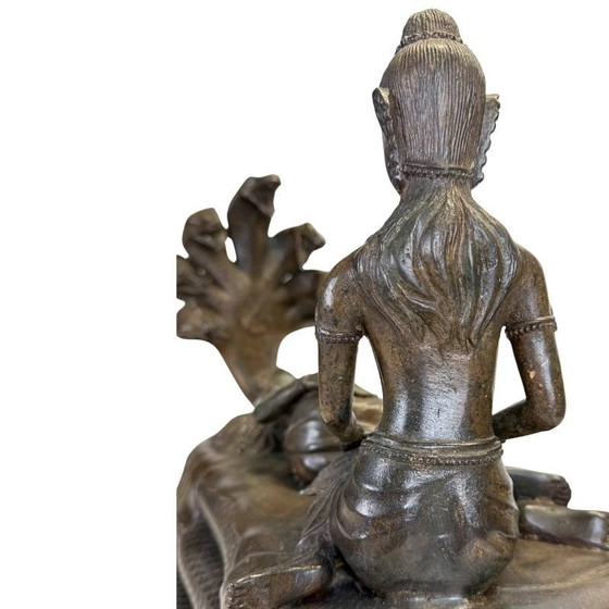 Zware Khmer Vishnu Beeld (12.2 kg) – Beeldhouwkunst, Brass (photo 15 of 19)