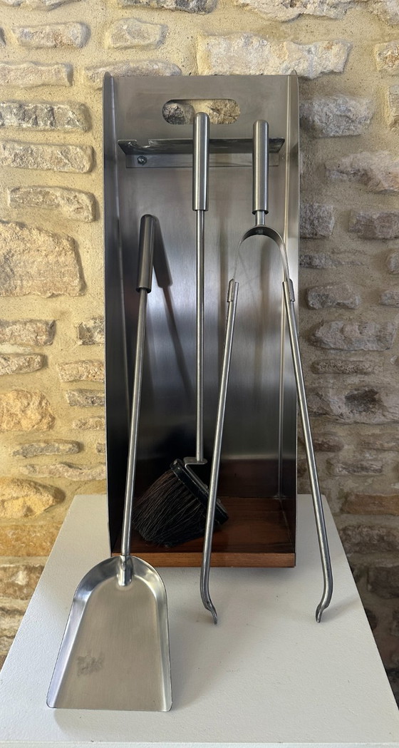 SET UTENSILI CAMINO VINTAGE ANNI '70 – Oggetti decorativi, Metallo, Legno (photo 7 of 11)