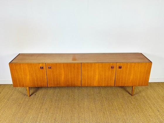 Image 1 of Scandinavian teak sideboard with four doors and tapered legs, 1960