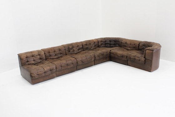 Image 1 of Vintage De Sede Ds 11 Modulaire Sofa Bruin Leder