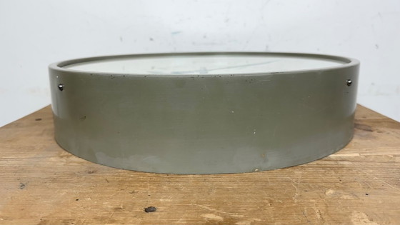 Image 1 of Large Grey Industrial Factory Wall Clock from Pragotron, 1960s