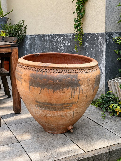 Très grande tinaja (Cocios) espagnole ancienne en terre cuite
