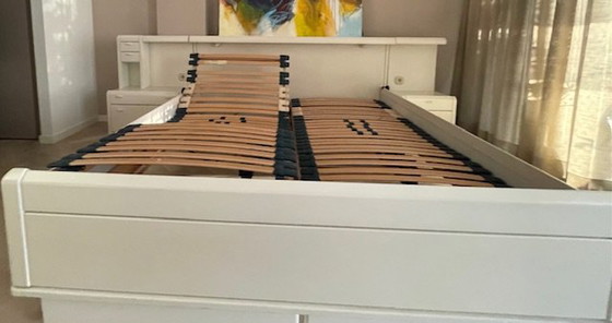 Hülsta lits-jumeaux met 2 nachtkastjes, Tweepersoonsbedden, Mdf, Hout, Crème (foto 4 van 9)