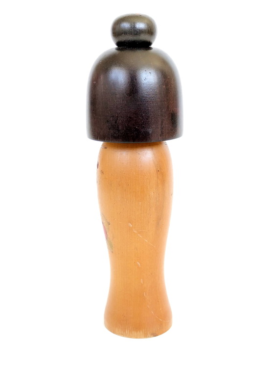 Image 1 of Vintage Handmade Japanese Kokeshi Doll | Midcentury Japan Folk Art