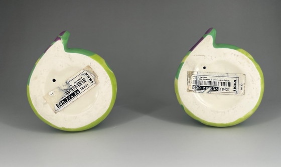 Image 1 of Hueveras de serpiente de IKEA (1999) – Cerámica pintada a mano, diseño Memphis/posmoderno de los años 90