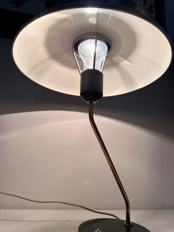 Image 1 of Louis Kalff para Philips - Lámpara de escritorio Romeo (pantalla cromada poco común), años 50