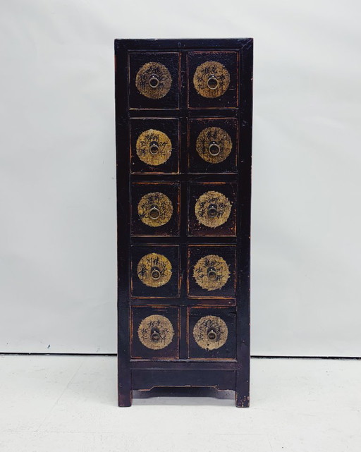 Armoire d'apothicaire chinoise ancienne – ladekasten, Wood