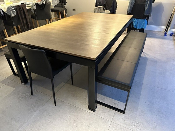 Image 1 of Mesa de billar de lujo con cama de pizarra 7ft Fusion Pool Dining/Diner