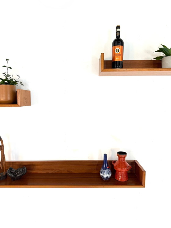 Image 1 of Set di 3 mensole da parete galleggianti vintage anni '60