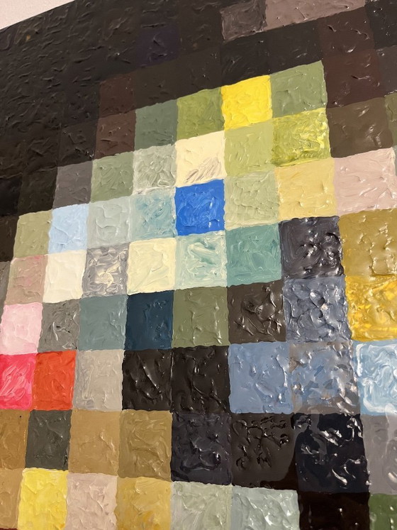 Image 1 of Pixelkunst: Meisje met een parel – Modern harsschilderij