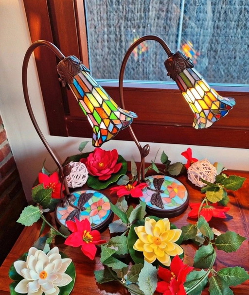 Conjunto de Lámparas de Sobremesa Estilo Tiffany con Diseño de Libélula – tafellampen, Crystal (photo 2 of 14)