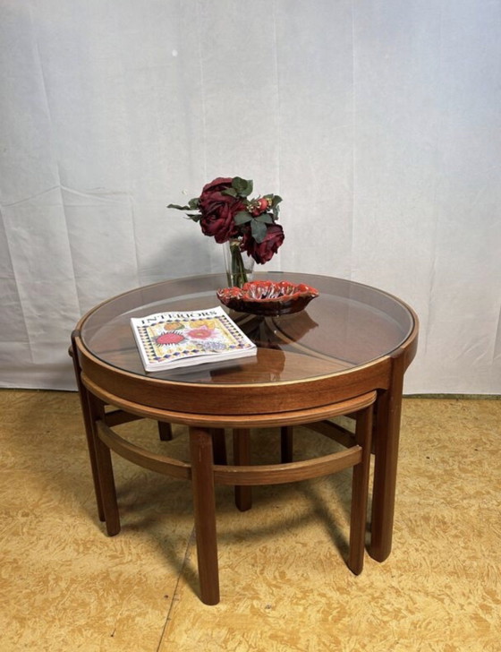 Image 1 of Tavolino da caffè Trinity in teak, stile retrò vintage di metà secolo, di Nathan, del 1960.