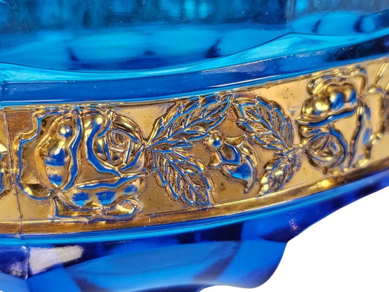 Image 1 of Brockwitz Glass Factory - modello Arianna - Art Déco - Germania - vetro pressato - foglia d'oro - 1929