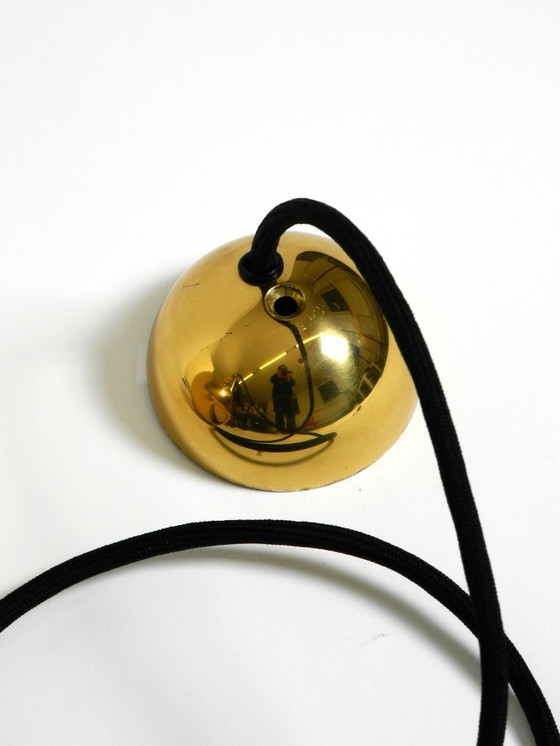 Image 1 of Grande lampada a sospensione originale Florian Schulz Onos 55 in ottone degli anni '80 con sistema di carrucole regolabile