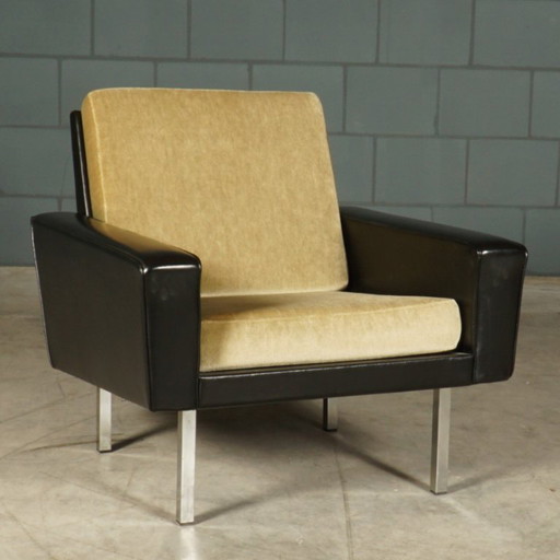Poltrona vintage in velluto, anni '60 – fauteuils, Chrome