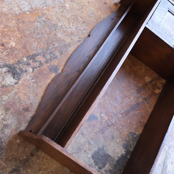 Image 1 of Armoire suspendue vintage, meuble mural en bois foncé, commode pour chambre d'enfant